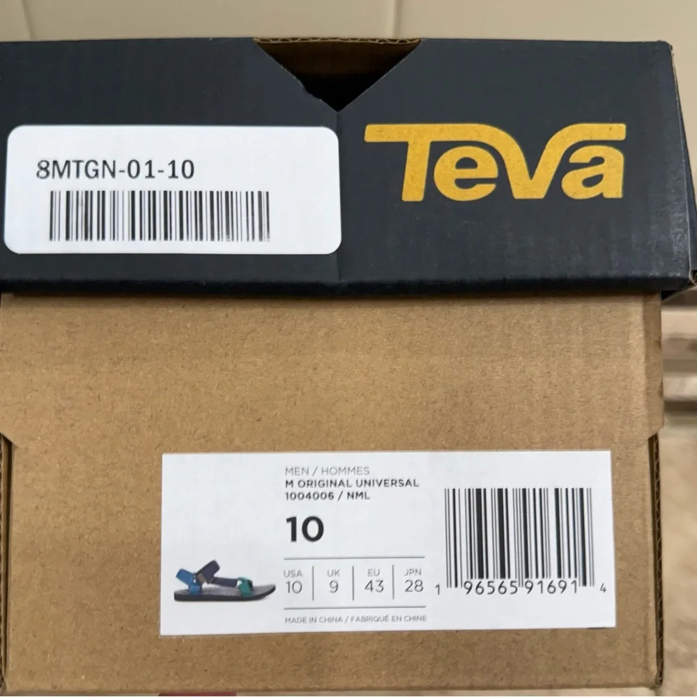 Teva Original Universal Sandals Men’s Size 10 Blues/Green NEW IN BOX - Picture 4 of 5